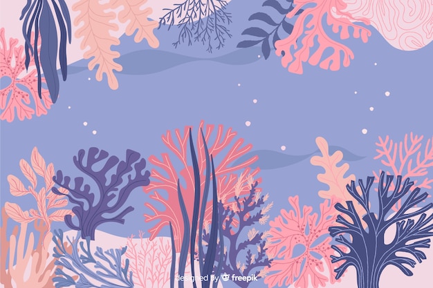 Free vector hand drawn coral frame background