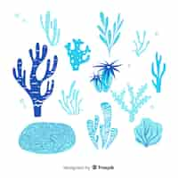 Free vector hand drawn coral pack