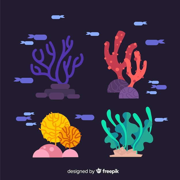 Free vector hand drawn coral pack