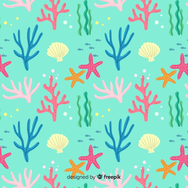 Hand drawn coral pattern