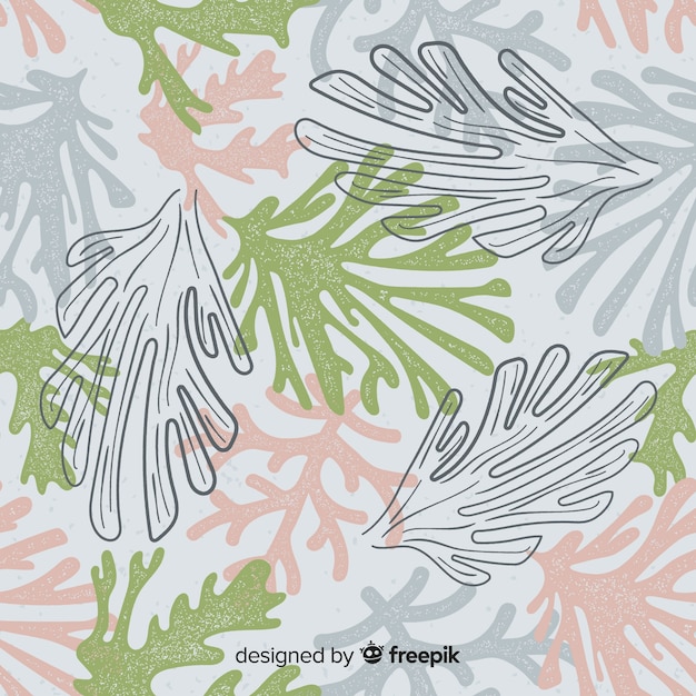Бесплатное векторное изображение Ручной обращается рисунок коралла