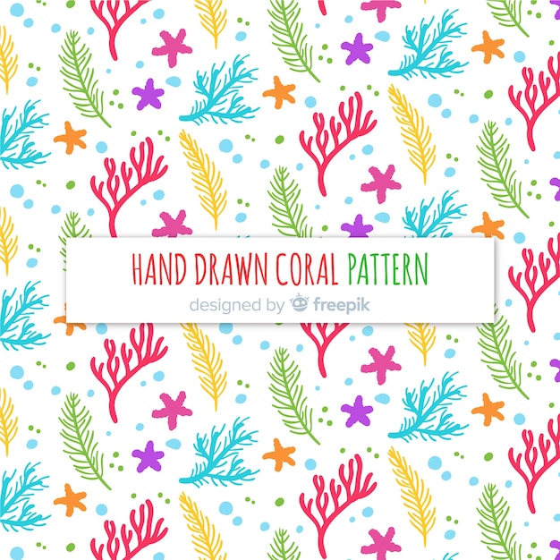 Free vector hand drawn coral pattern