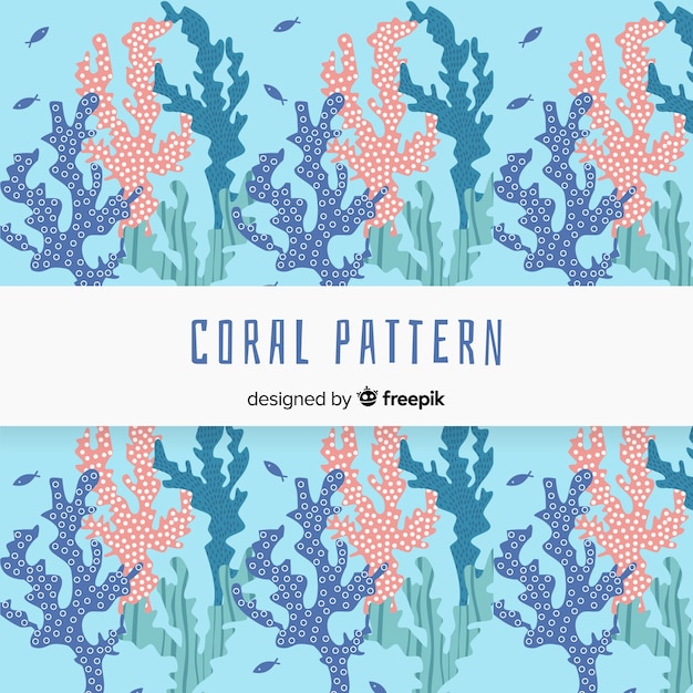 Free vector hand drawn coral pattern