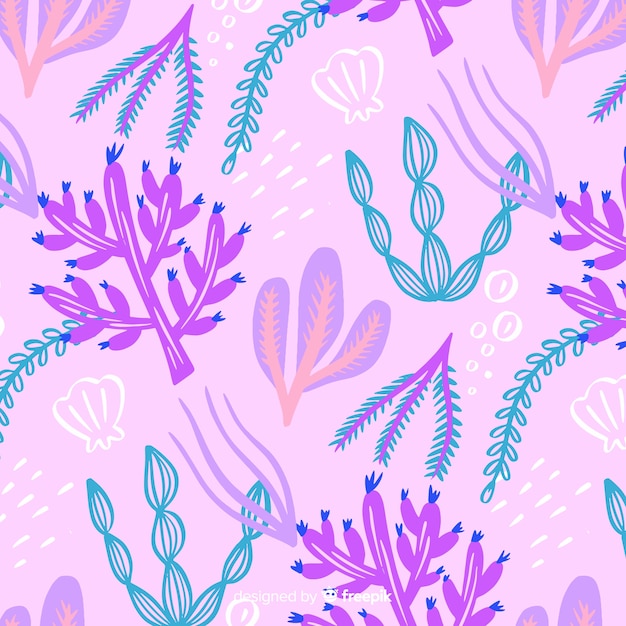 Free vector hand drawn coral pattern