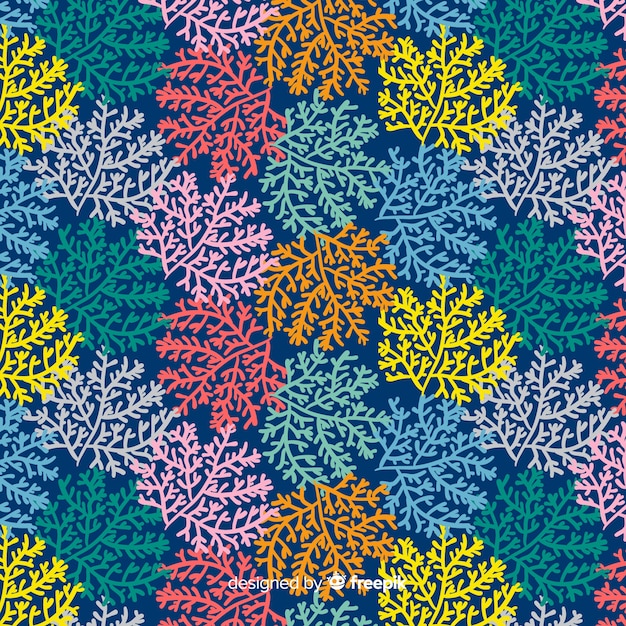 Hand drawn coral pattern