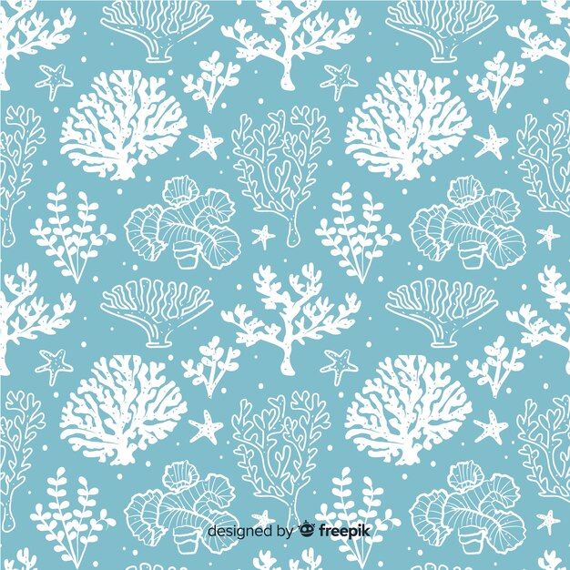 Hand drawn coral pattern