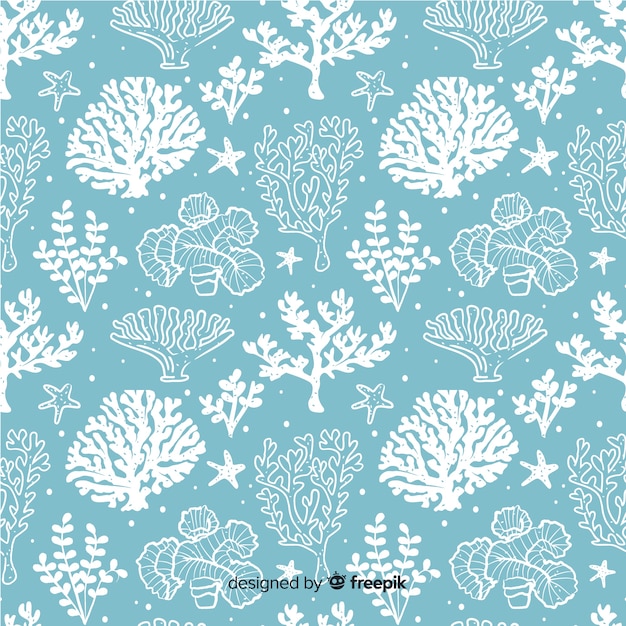 Hand drawn coral pattern