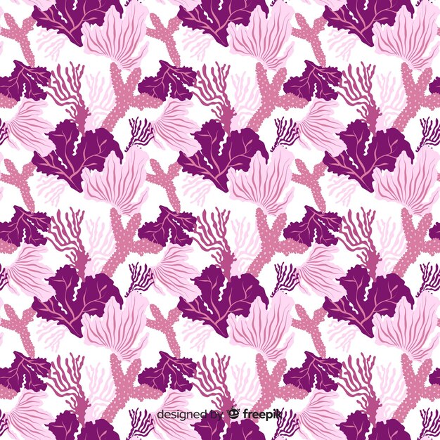 Hand drawn coral pattern 