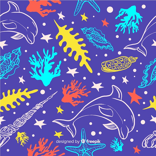 Free vector hand drawn coral pattern