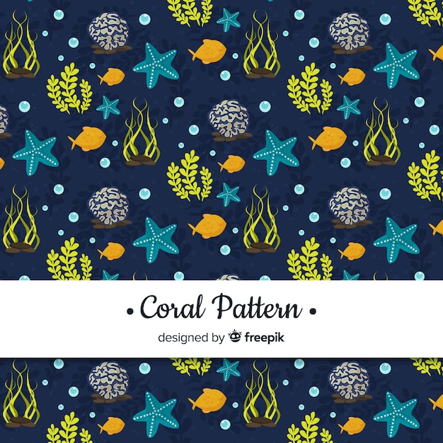 Hand drawn coral pattern