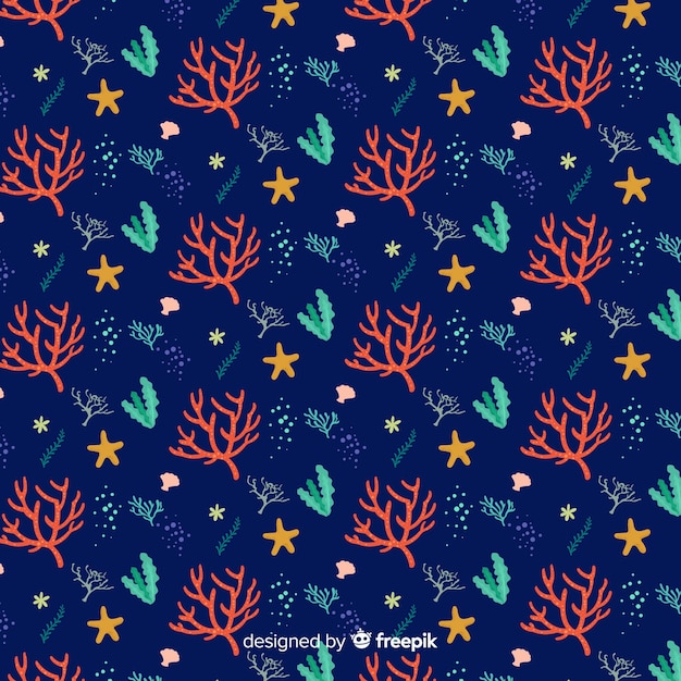 Hand drawn coral pattern