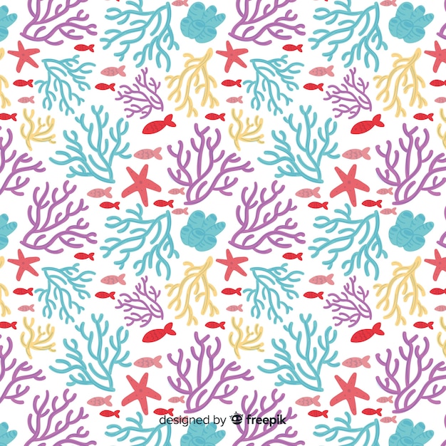 Free vector hand drawn coral pattern