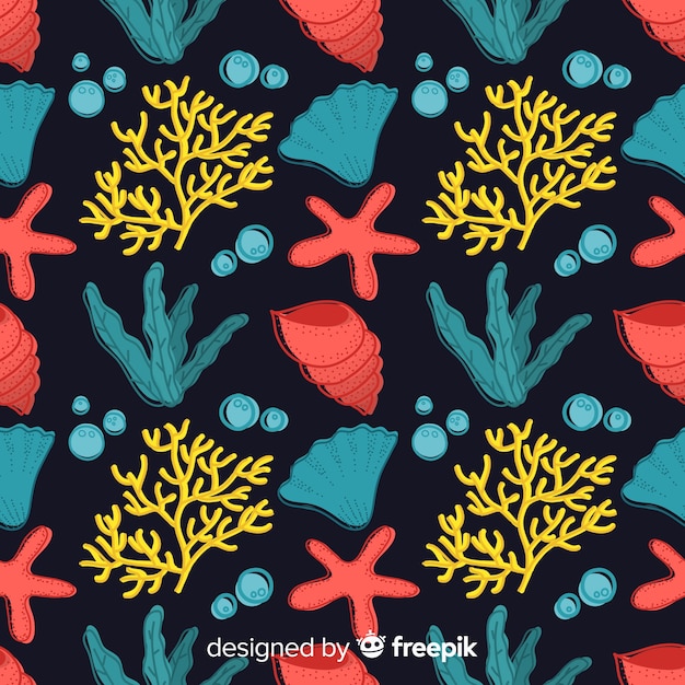 Free vector hand drawn coral pattern