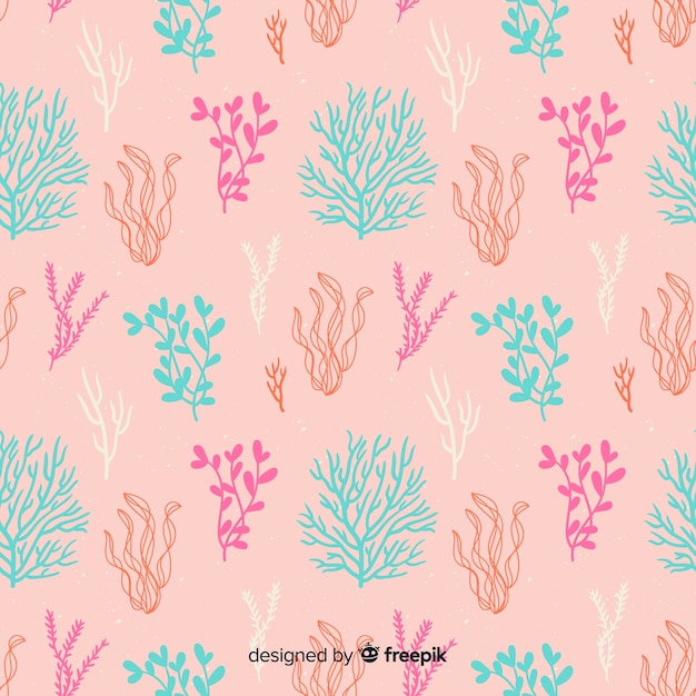 Hand drawn coral simple background