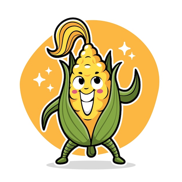 Free Vector hand drawn corn cartoon illustration