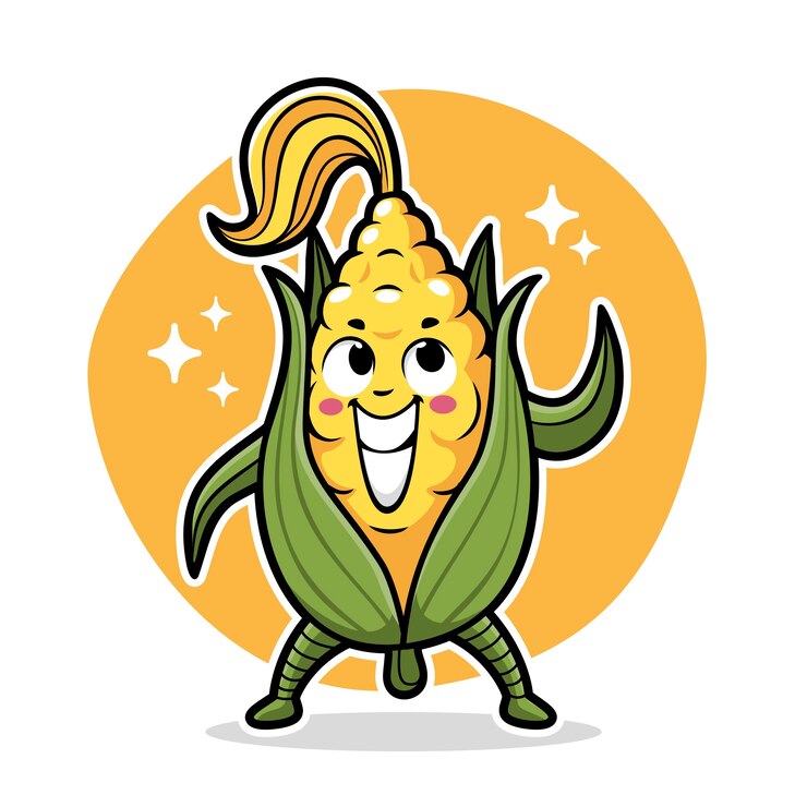 Free Vector hand drawn corn cartoon illustration