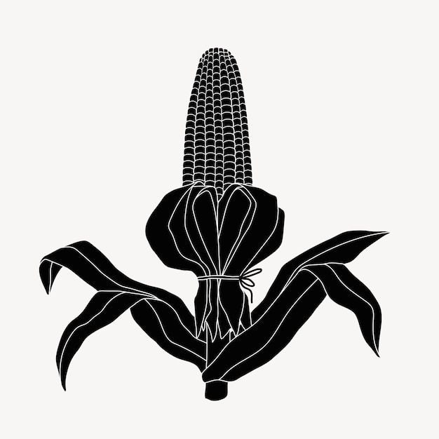 Free vector hand drawn corncob silhouette