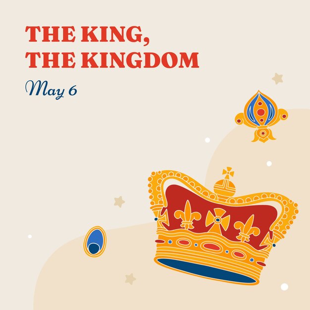 Hand drawn coronation illustration