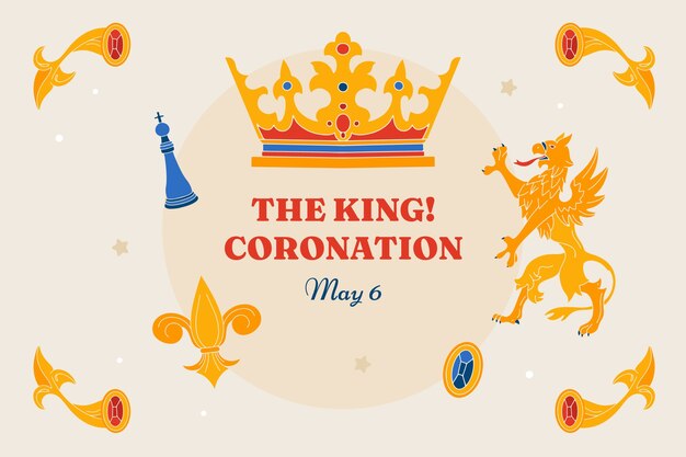 Hand drawn coronation illustration