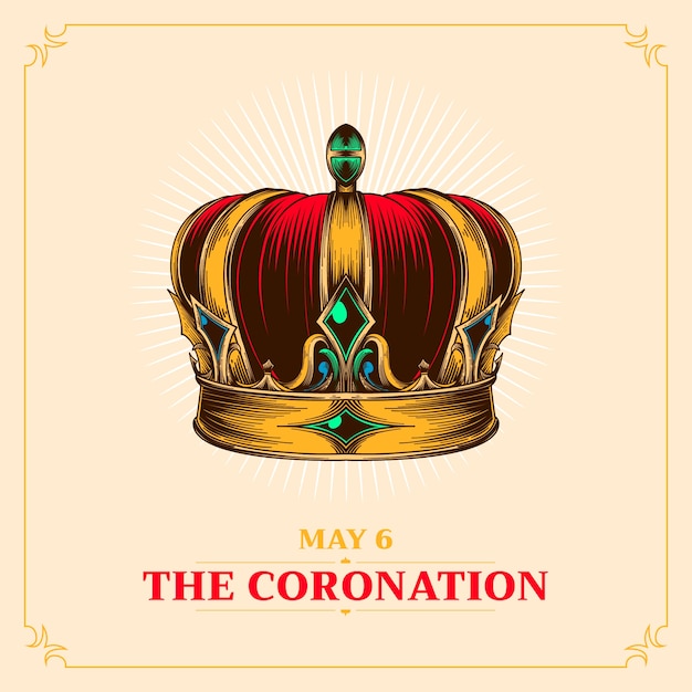Бесплатное векторное изображение Нарисованная рукой иллюстрация коронации