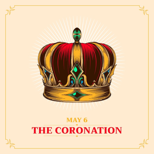 Free vector hand drawn coronation illustration