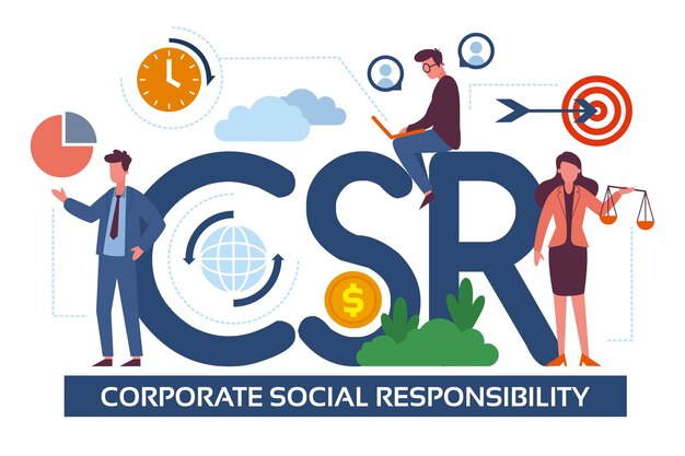 Hand drawn corporate social responsibility concept illustrated