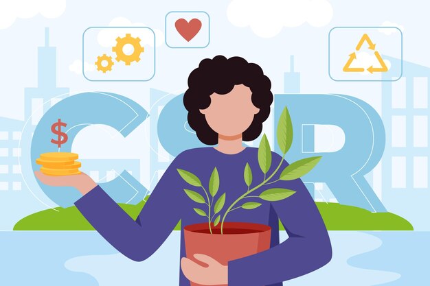 hand drawn corporate social responsibility concept illustration