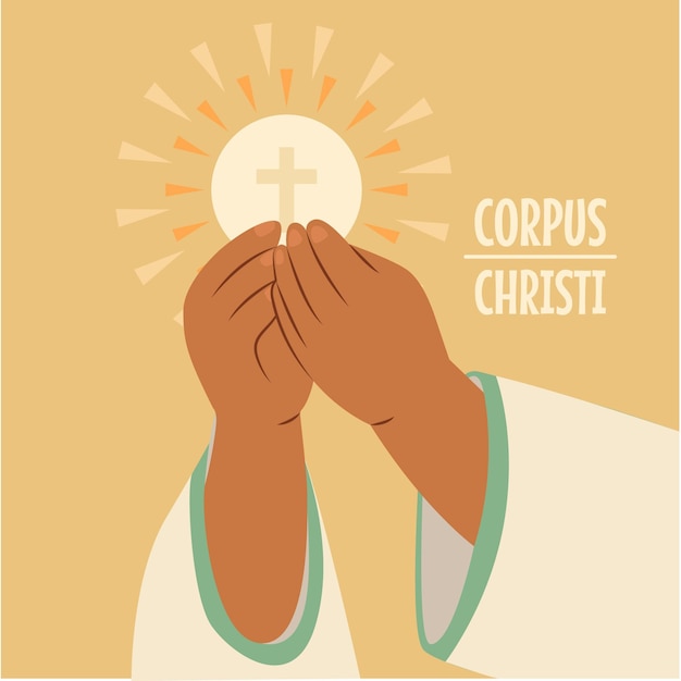 Vettore gratuito illustrazione disegnata a mano del corpus christi