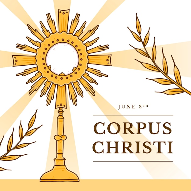 Vettore gratuito illustrazione disegnata a mano del corpus christi