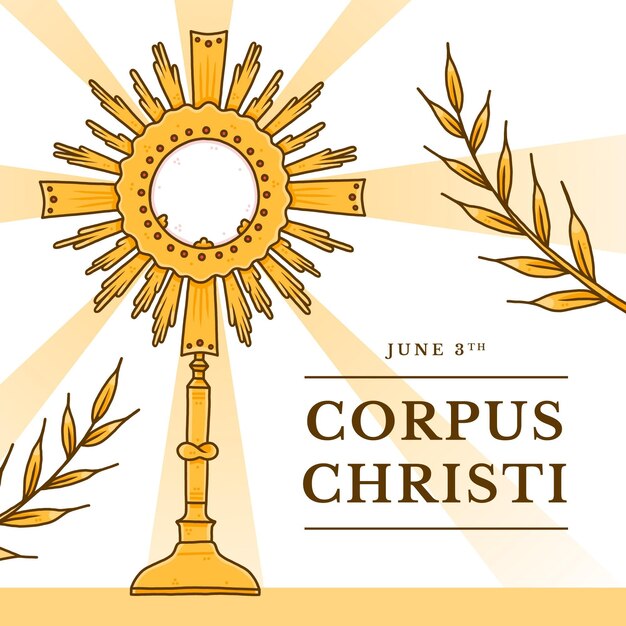 Hand drawn corpus christi illustration