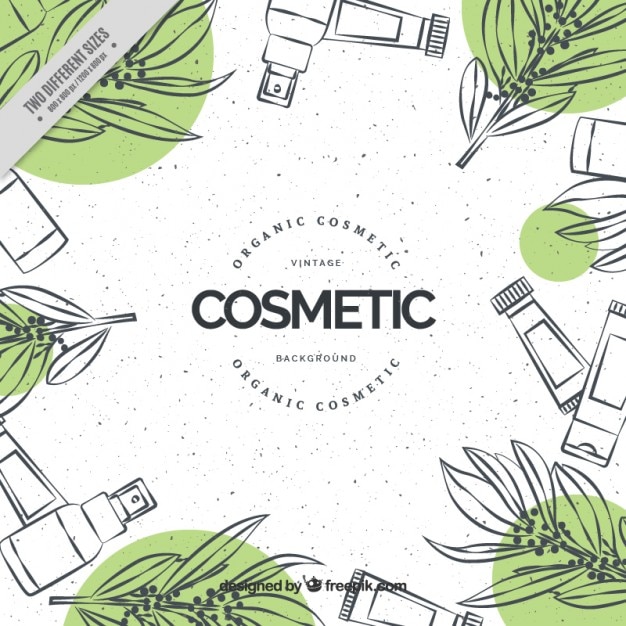 Free vector hand drawn cosmetics natural background