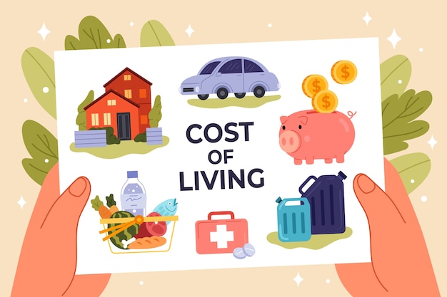 Free vector hand drawn cost of living illustration