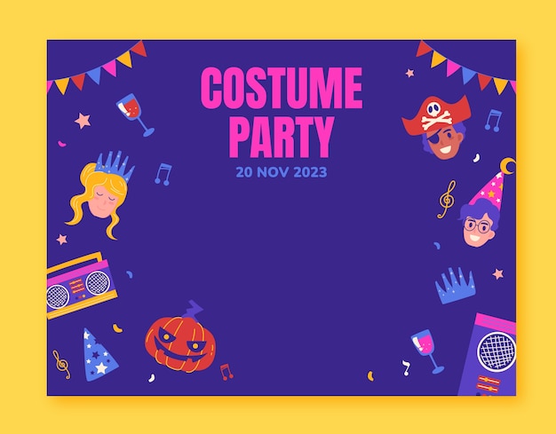 Free vector hand drawn costume party  photocall