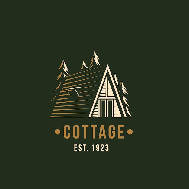 Hand drawn cottage logo design