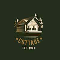 Free vector hand drawn cottage logo template