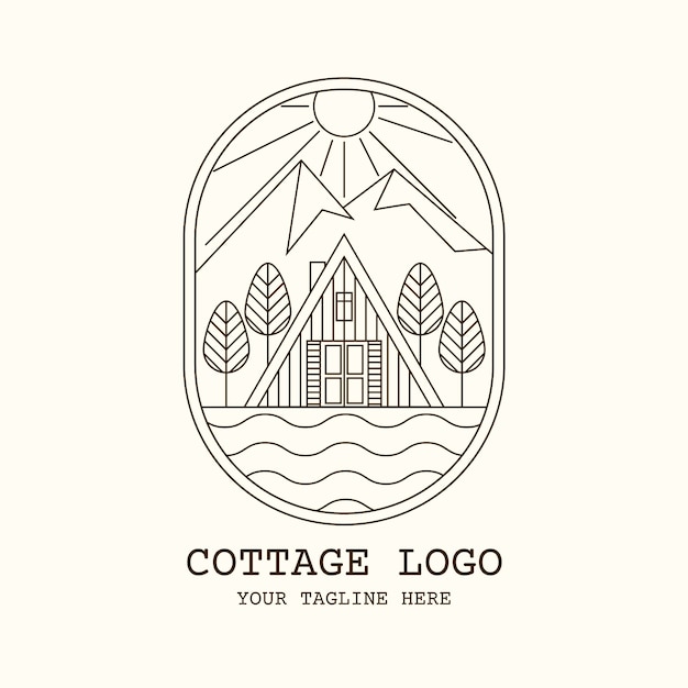 Hand drawn cottage logo