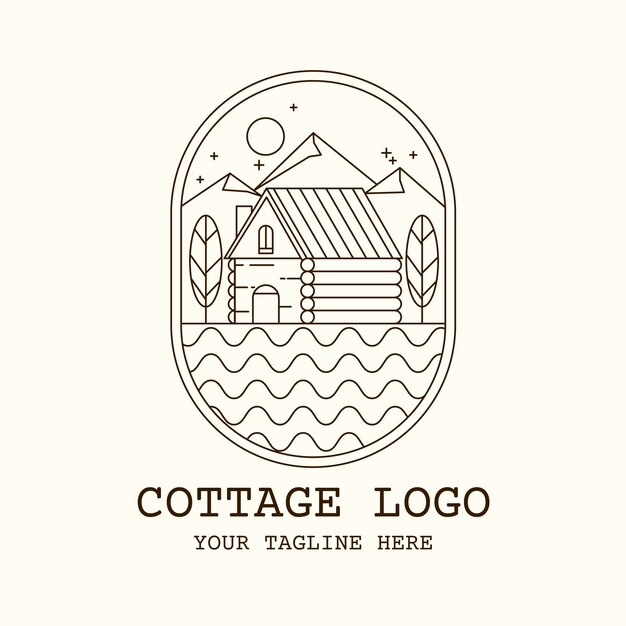 Hand drawn cottage logo