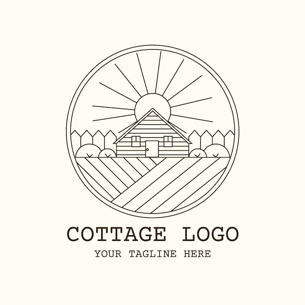 Hand drawn cottage logo