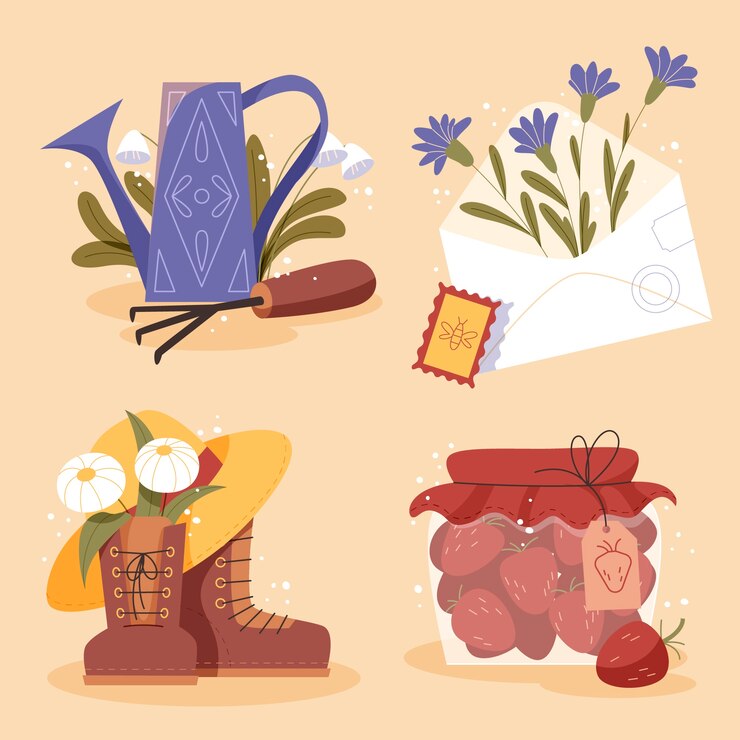 Free Vector hand drawn cottagecore element