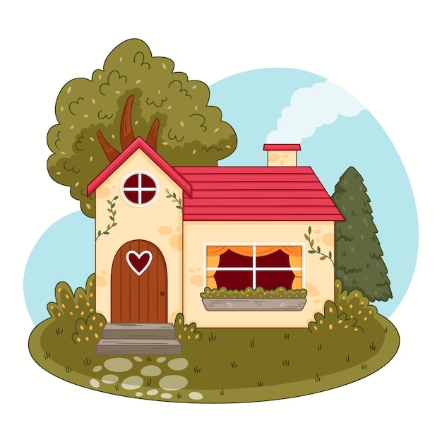 Free vector hand drawn cottagecore illustration