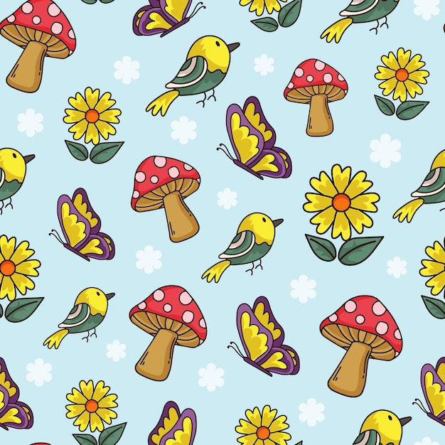 Free vector hand drawn cottagecore pattern design