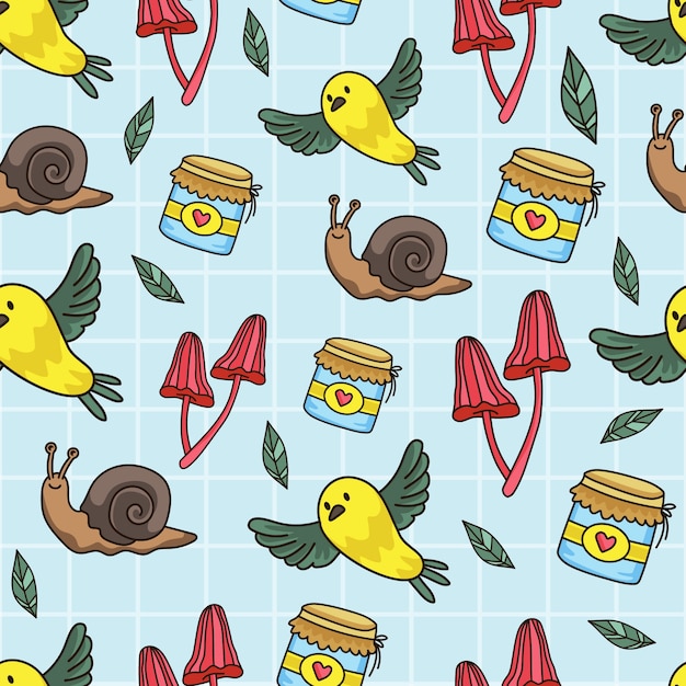 Free vector hand drawn cottagecore pattern design