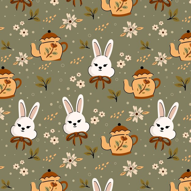 Free vector hand drawn cottagecore pattern design