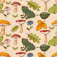 Free vector hand drawn cottagecore pattern design