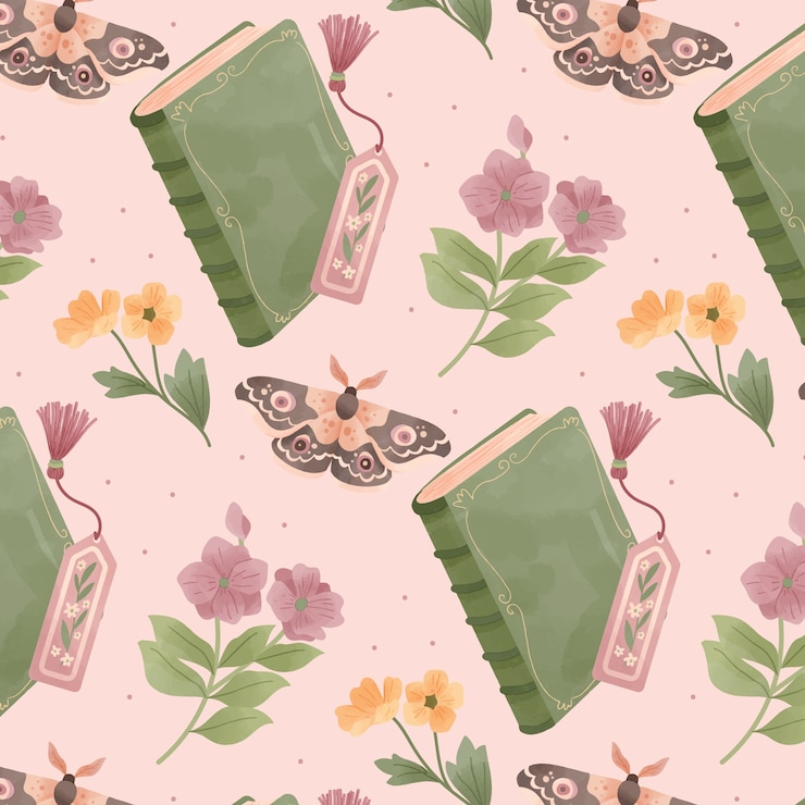 Free Vector hand drawn cottagecore pattern