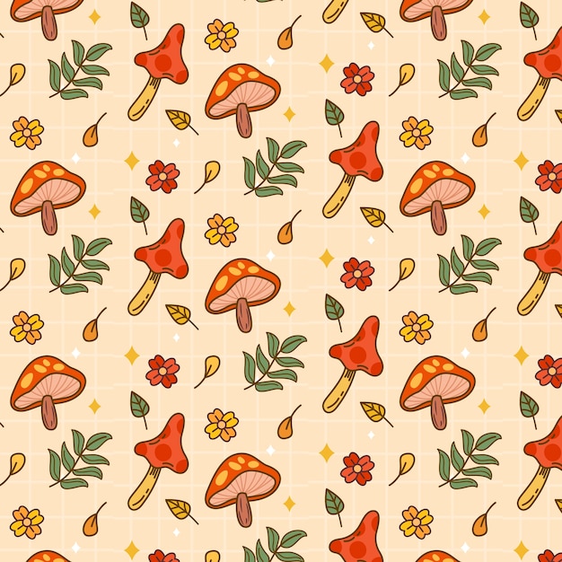 Free vector hand drawn cottagecore pattern