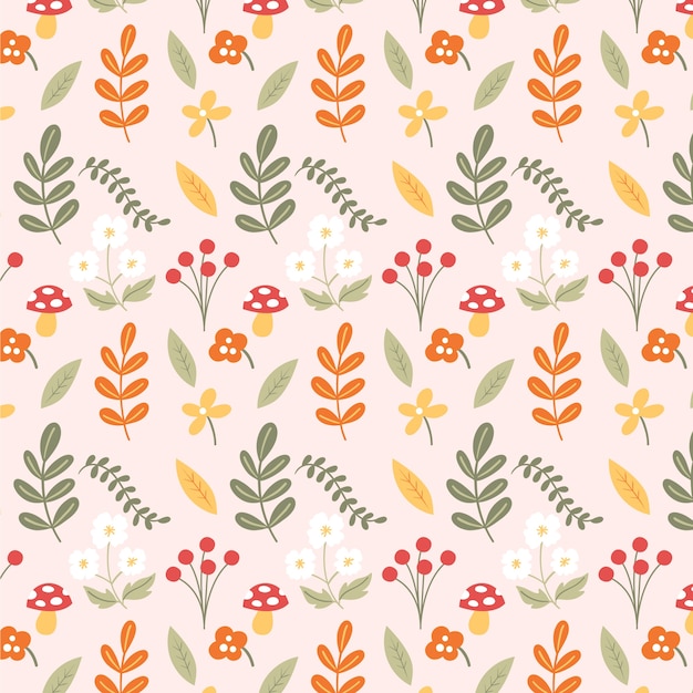 Free vector hand drawn cottagecore pattern