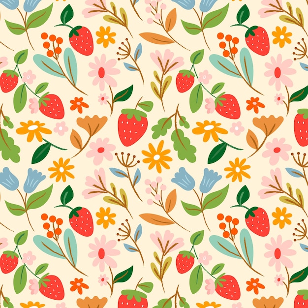 Free vector hand drawn cottagecore pattern