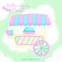 Free vector hand drawn cotton candy cart