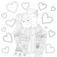 Free vector hand drawn couple background